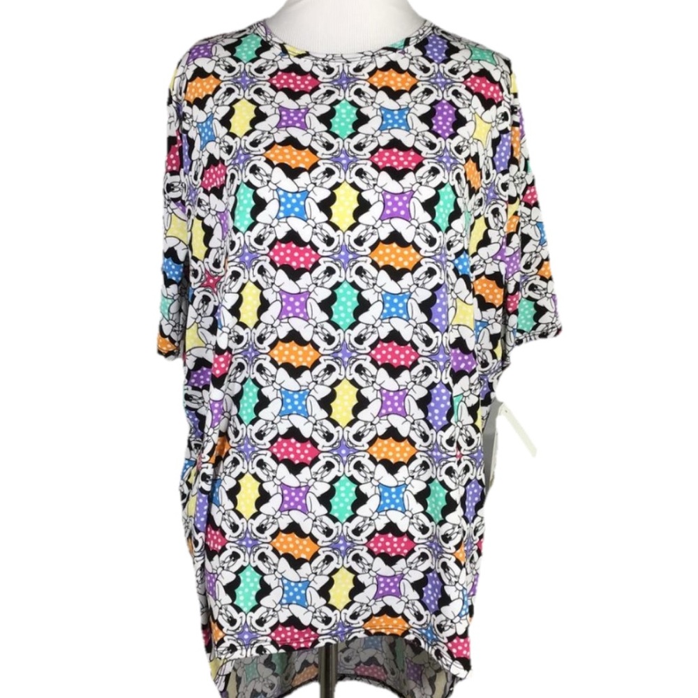 Lularoe Irma Disney’s Minnie Mouse Multicolored Prints Baggy Top Women’s XS